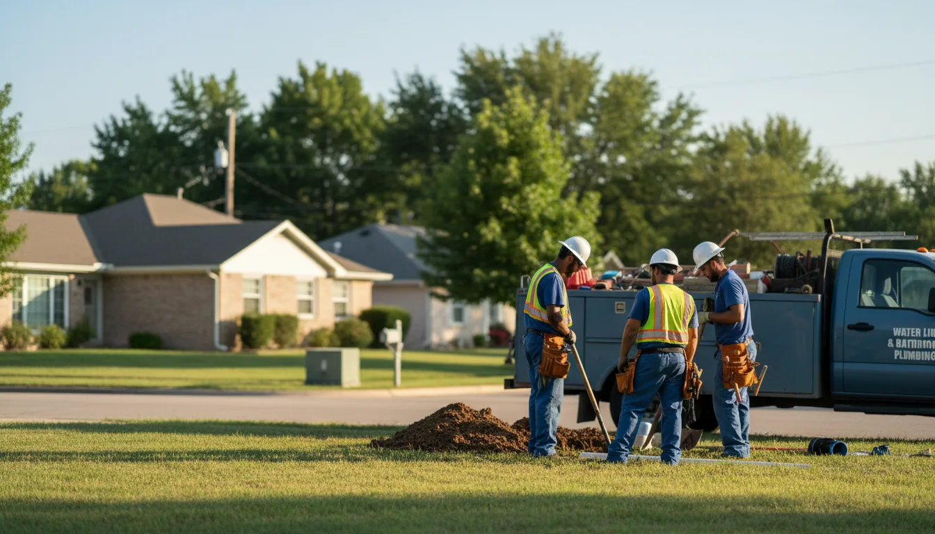 Residential water line and bathroom plumbing service in Earlham, IA